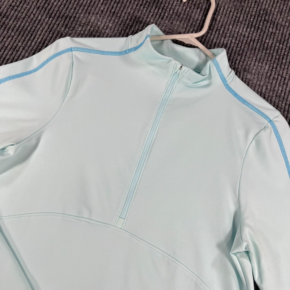 Under Armour Womens Medium Blue Fitted Long Sleeve Fleece Lined 1/2 Zip Mock